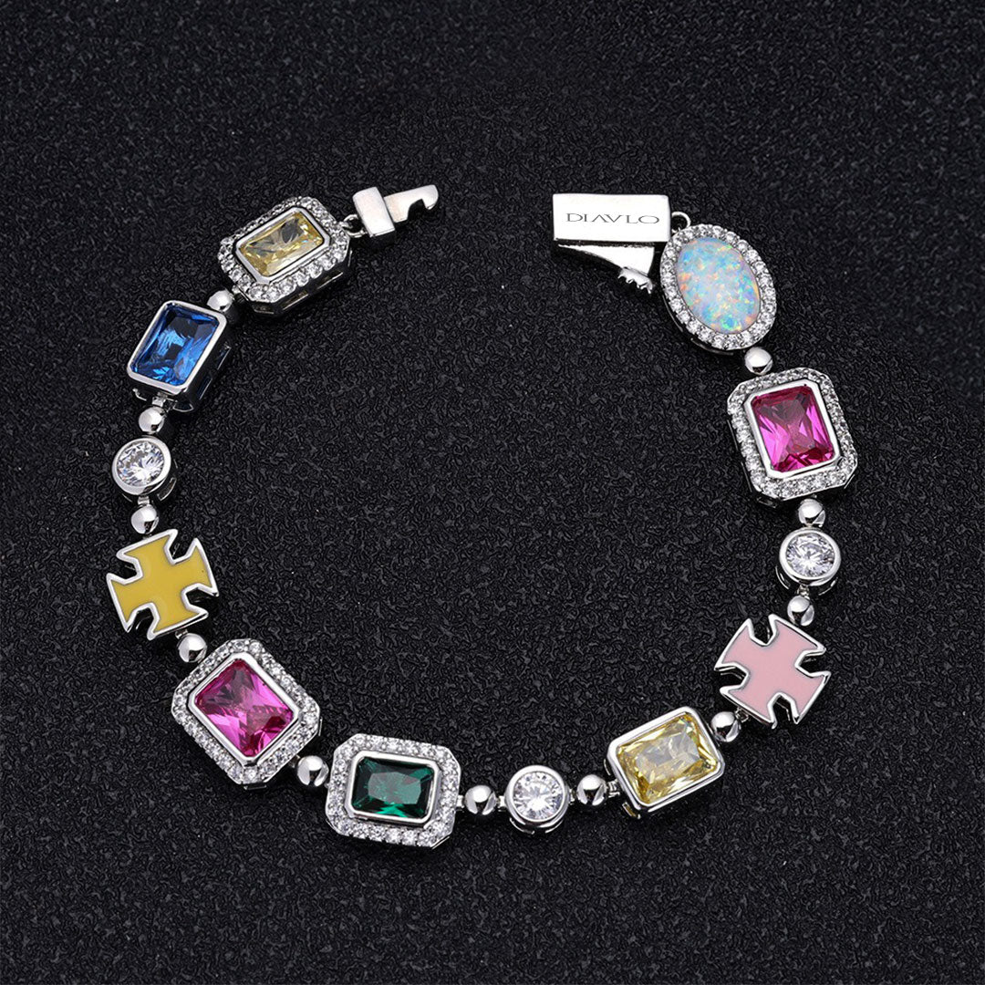 Conjunto Cadena + Pulsera Multi Gemstone Premium