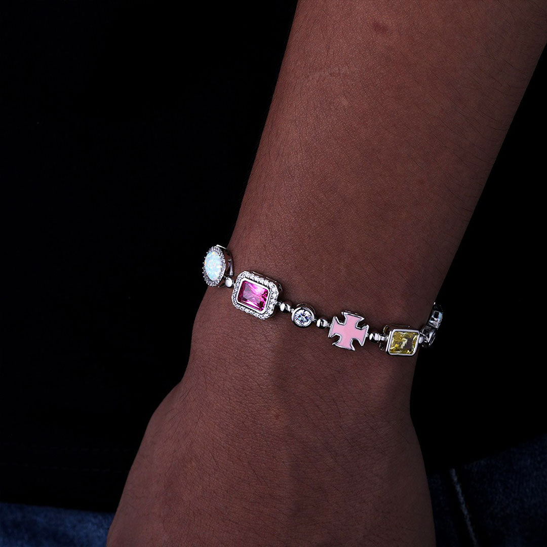 Conjunto Cadena + Pulsera Multi Gemstone Premium