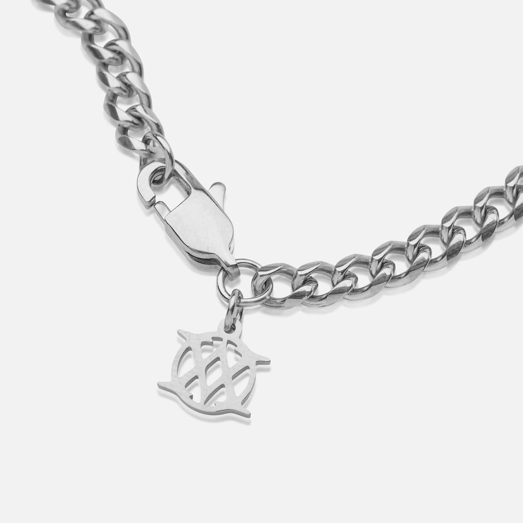 Conjunto Cadena 4 mm & Pulsera 8 mm Diavlo Cuban Oro Blanco 18K