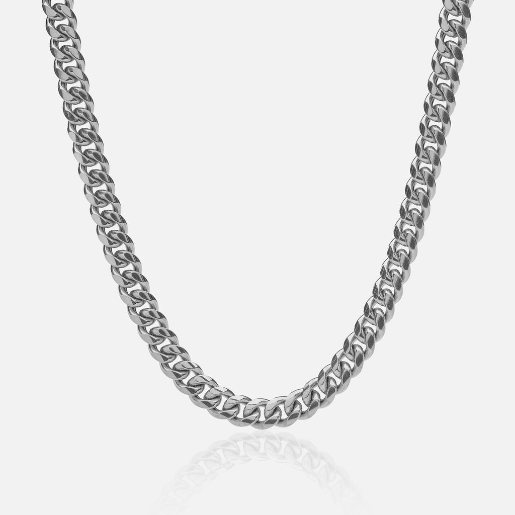 Diavlo Cuban Chain 8 Mm 18K White Gold
