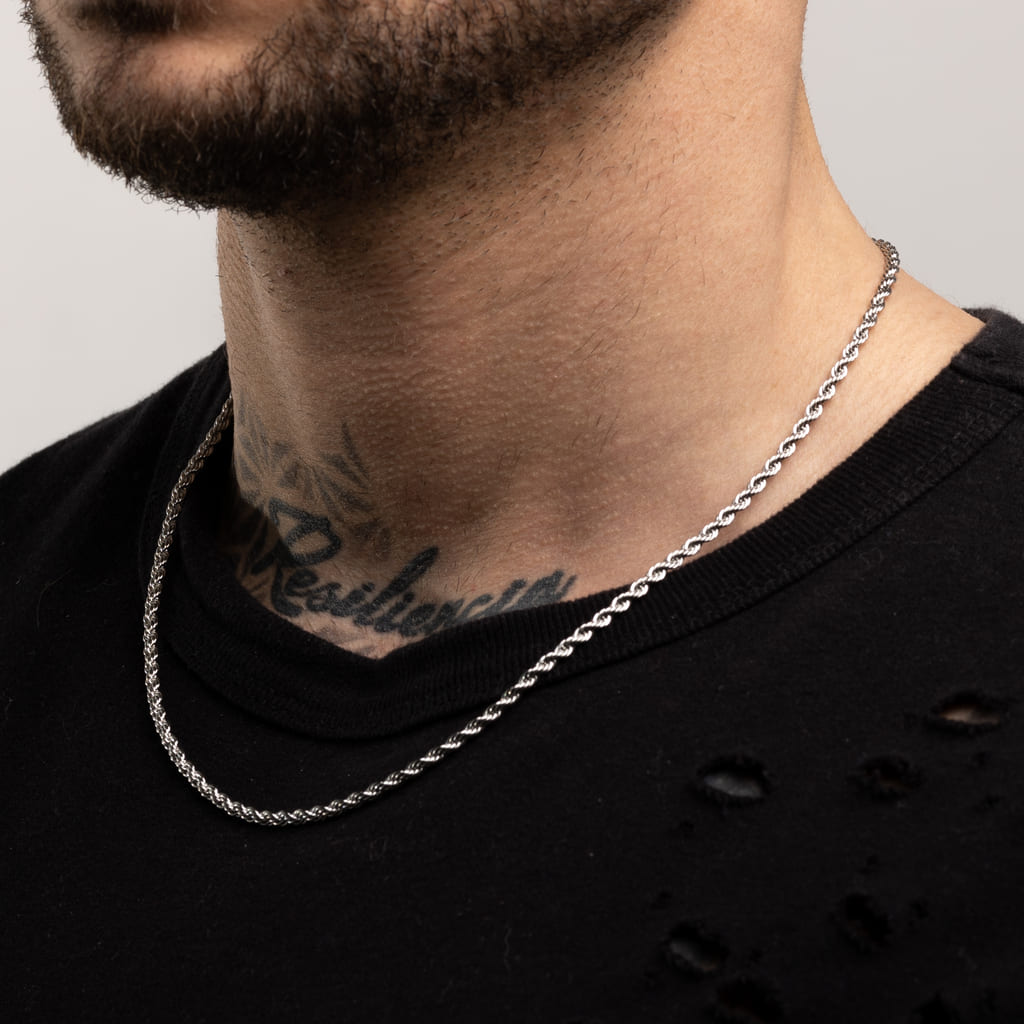 Cadena Diavlo Rope Oro Blanco 18K 3 Mm