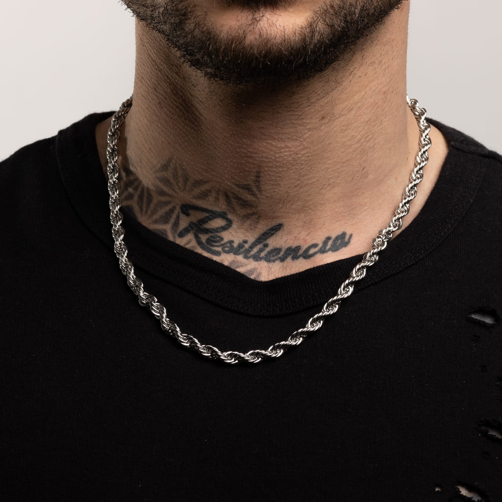 Cadena Diavlo Rope 6mm Oro Blanco 18K