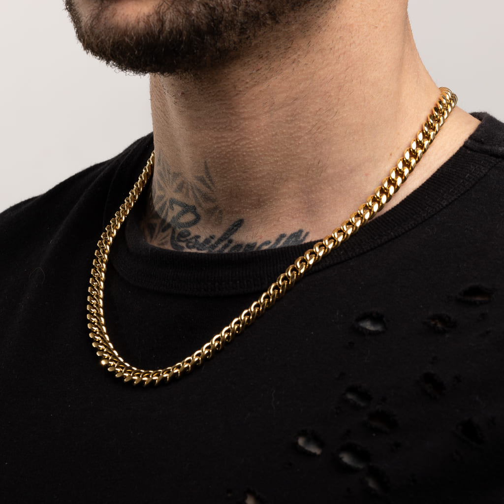 Cadena Diavlo Cuban Gold 8 Mm