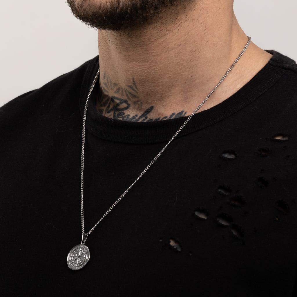 Colgante Diavlo Brujula Oro Blanco 18K