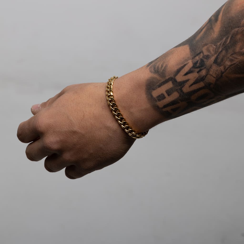 Pulsera Diavlo Cuban Oro 8 Mm