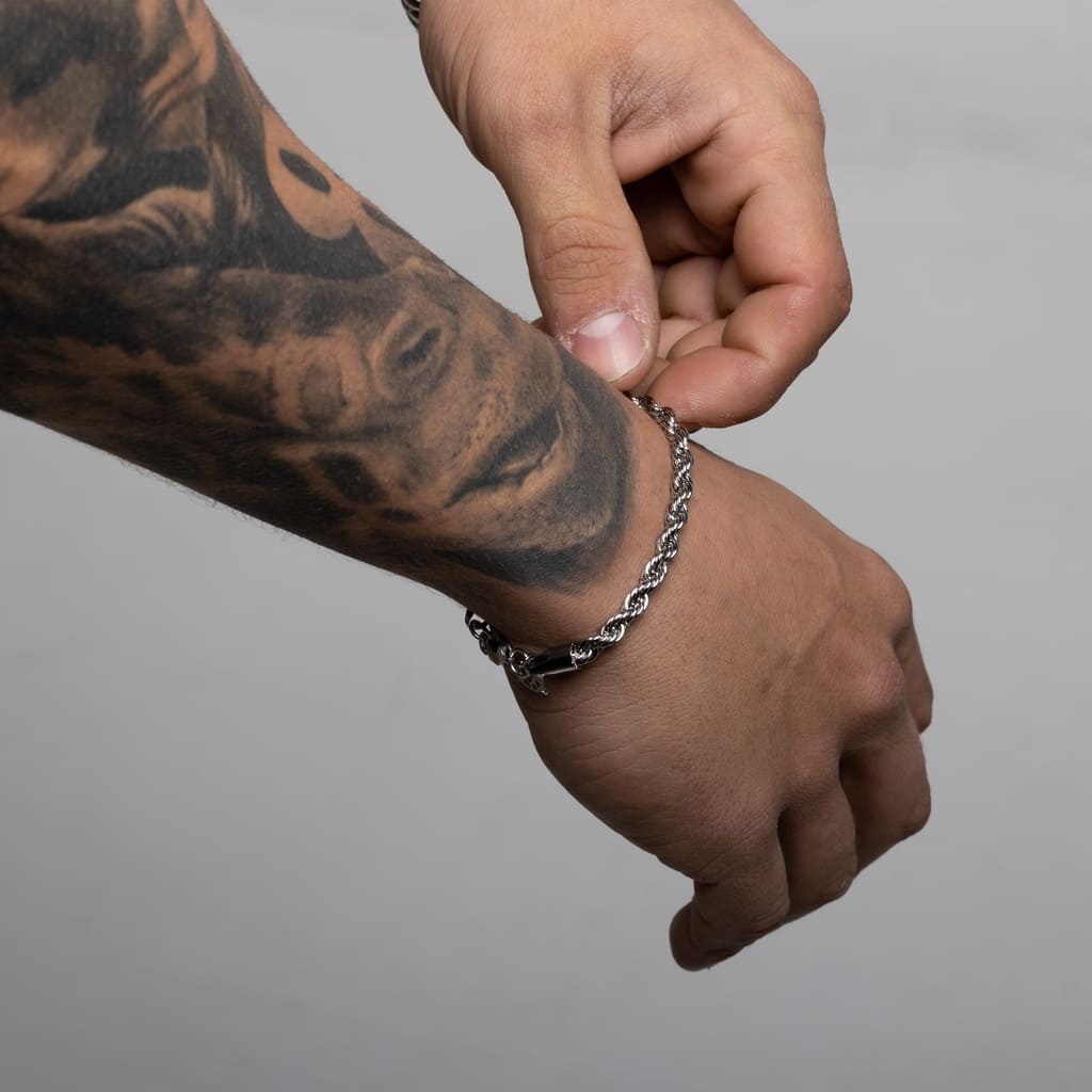 Pulsera Diavlo Rope 5 mm Oro Blanco 18K