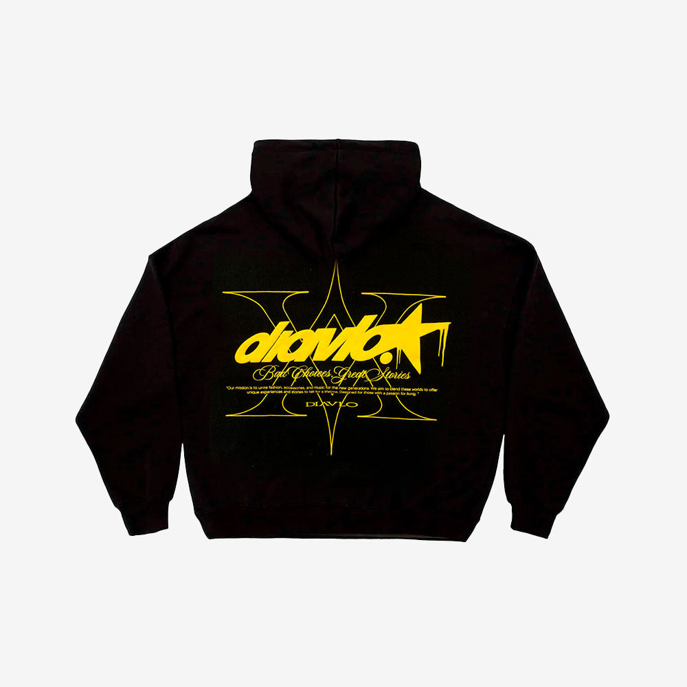 Sudadera Bad Choices Great Stories - Diavlo (BLACK/YELLOW)