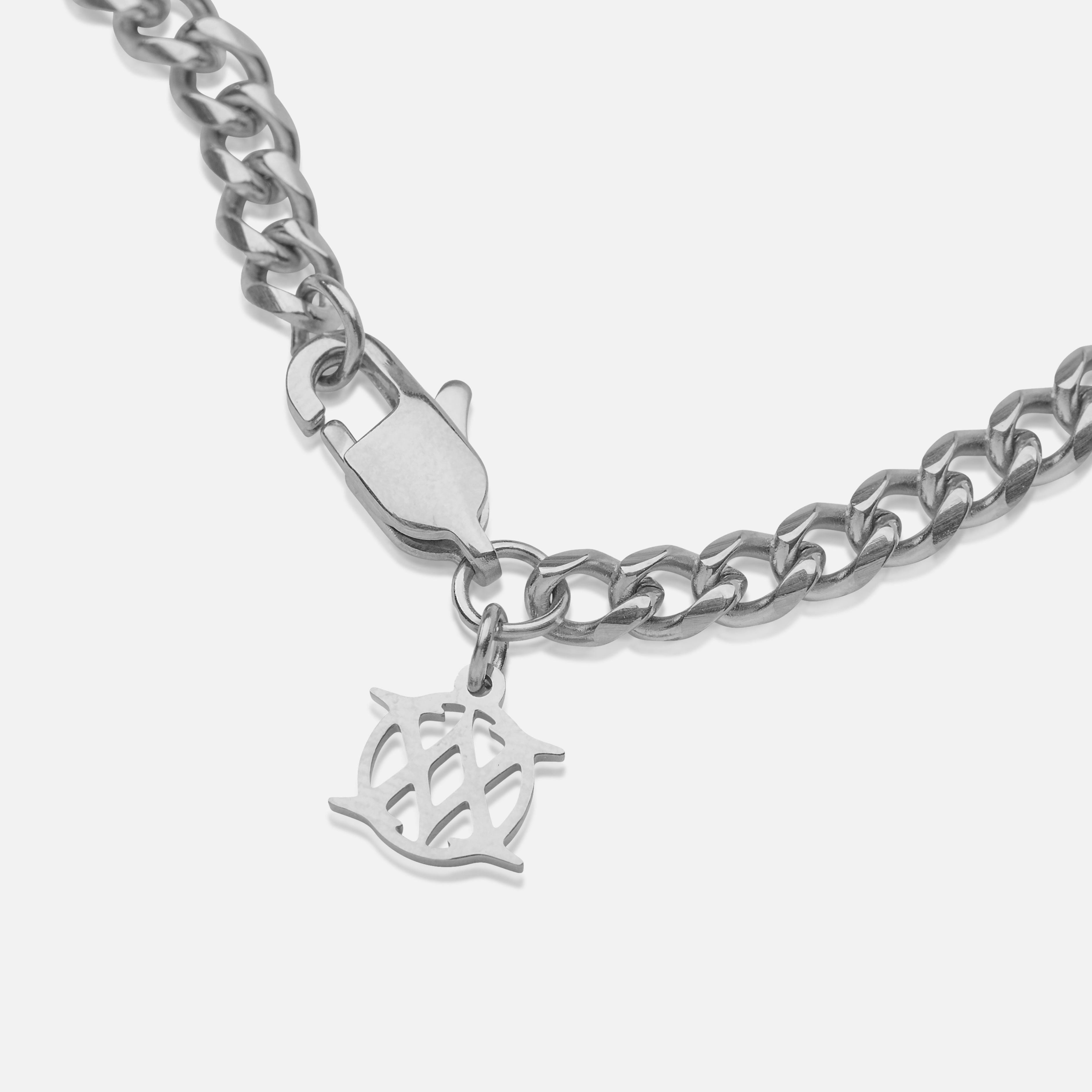 Conjunto Cadena 4 mm & Colgante Cupido AK Oro Blanco 18K