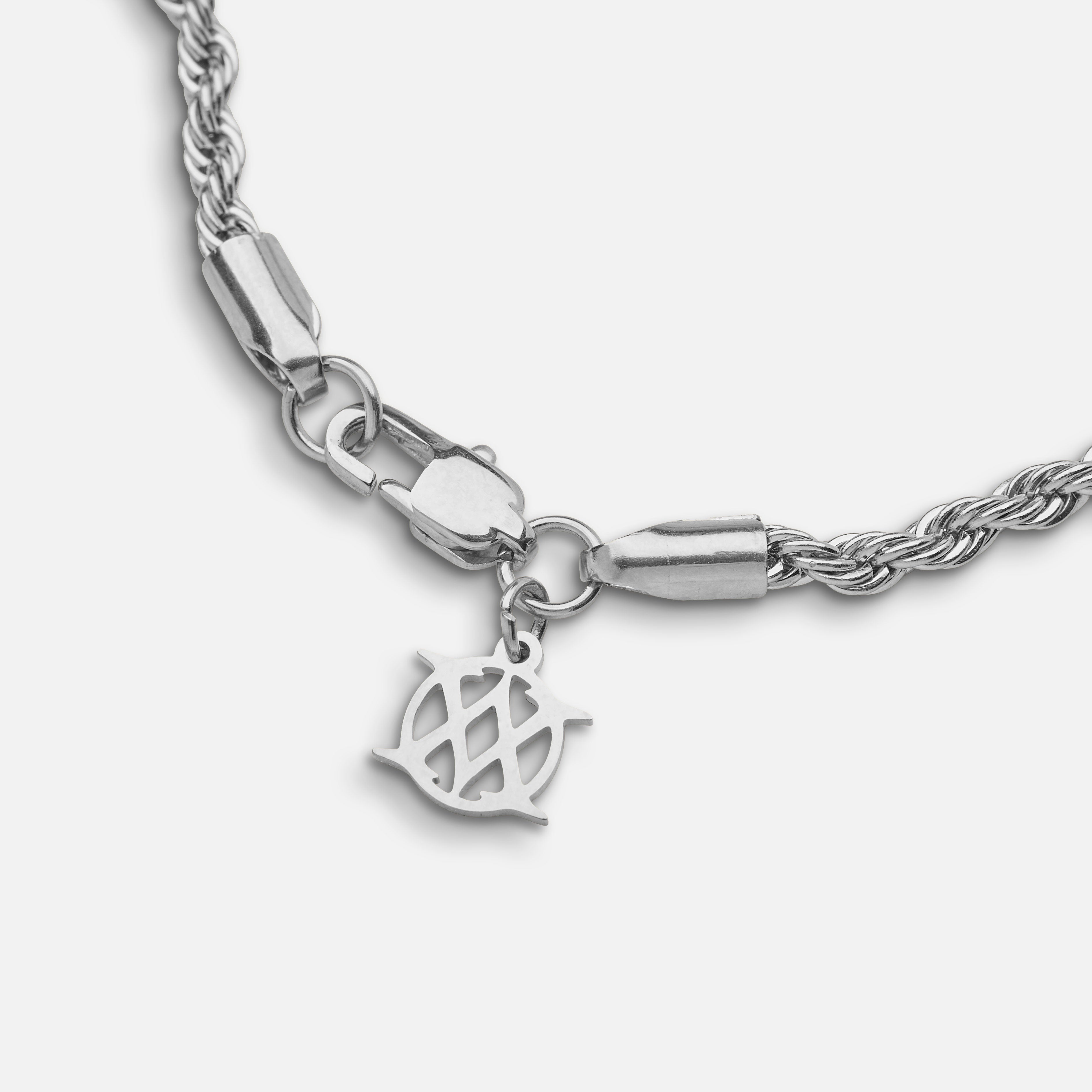 Conjunto Cadena 6 mm & Colgante Brújula Oro Blanco 18K