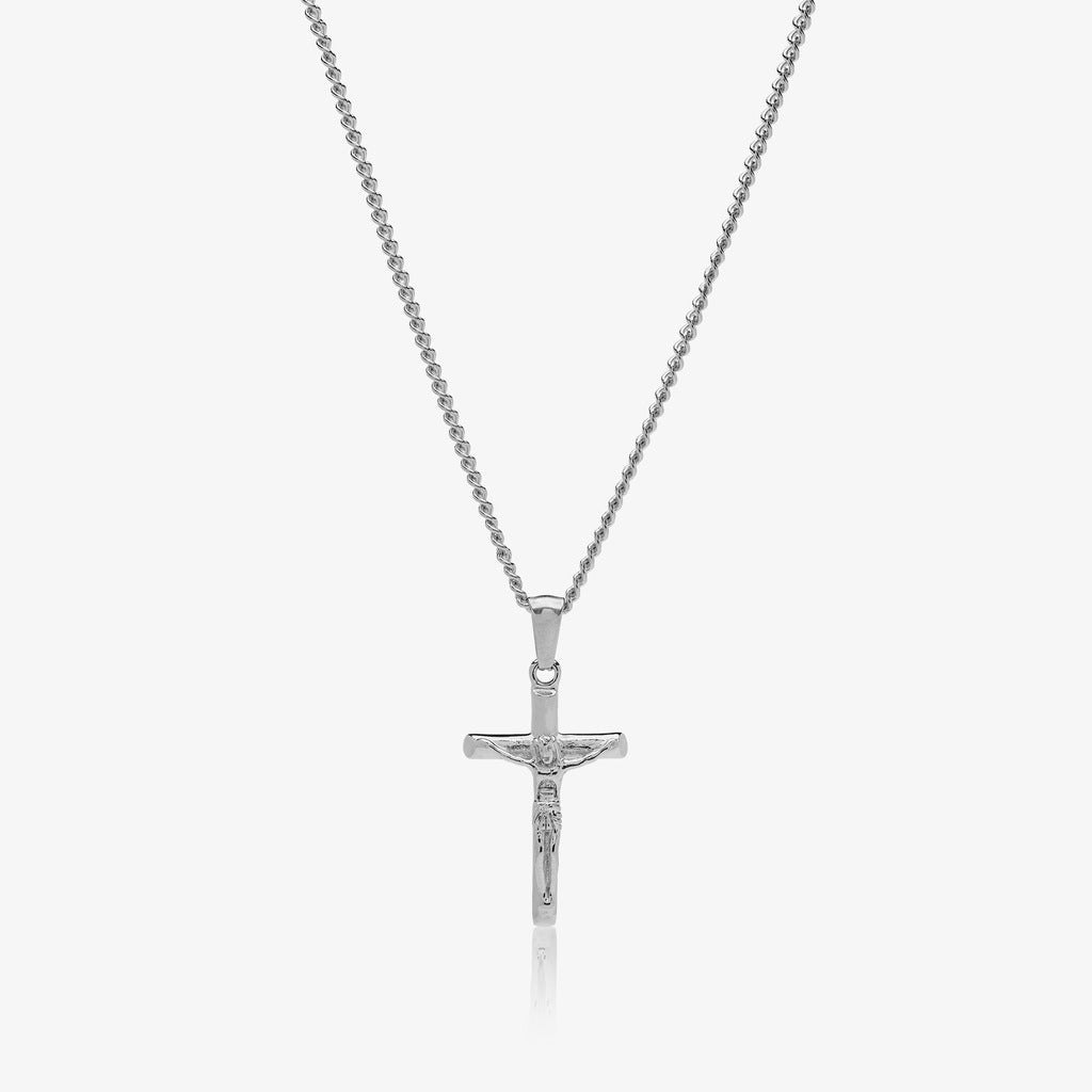 Colgante Diavlo Cruz Oro Blanco 18K