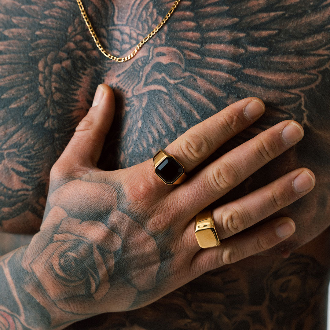 Anillo Diavlo Sello Oro 18K