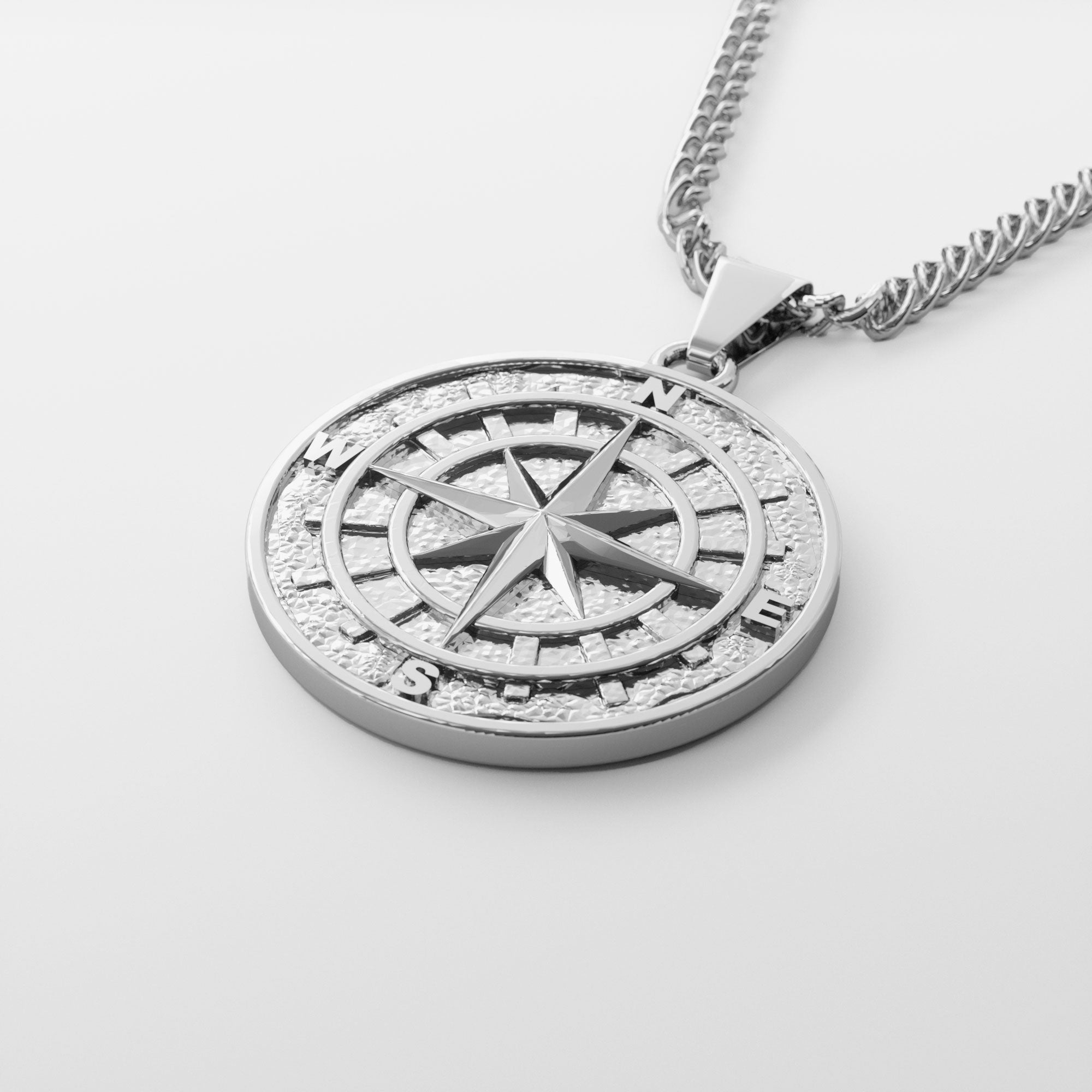 Colgante Diavlo Brujula Oro Blanco 18K
