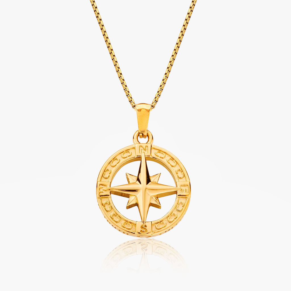 Diavlo Compass Gold Pendant